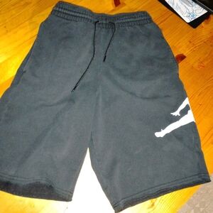 Jordan Black Athletic Shorts with White Logo As Adult Small